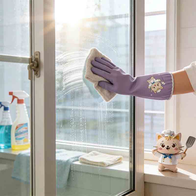 1 pair of household cleaning a - Dish Glove Rubber ulasan dan harga
