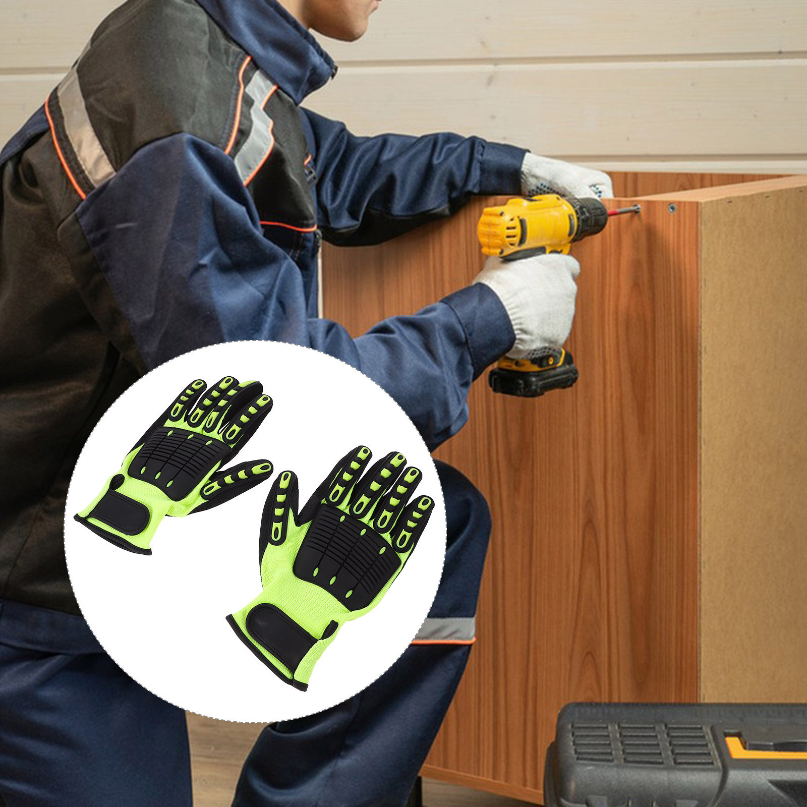 1Pair Heavy Duty Cut Resistant - Work Glove Impact ulasan dan harga