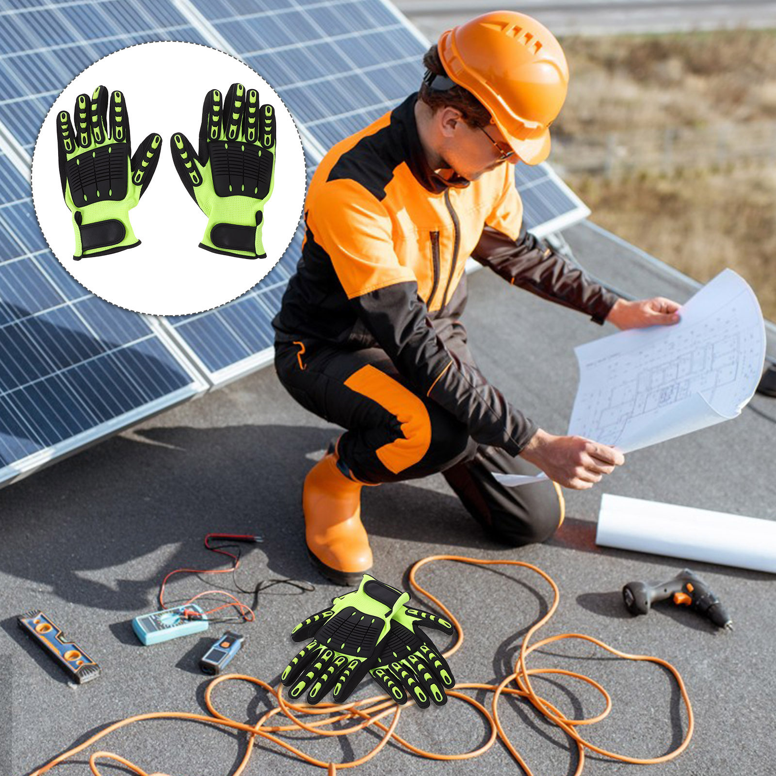 1Pair Heavy Duty Cut Resistant - Work Glove Impact ulasan dan harga