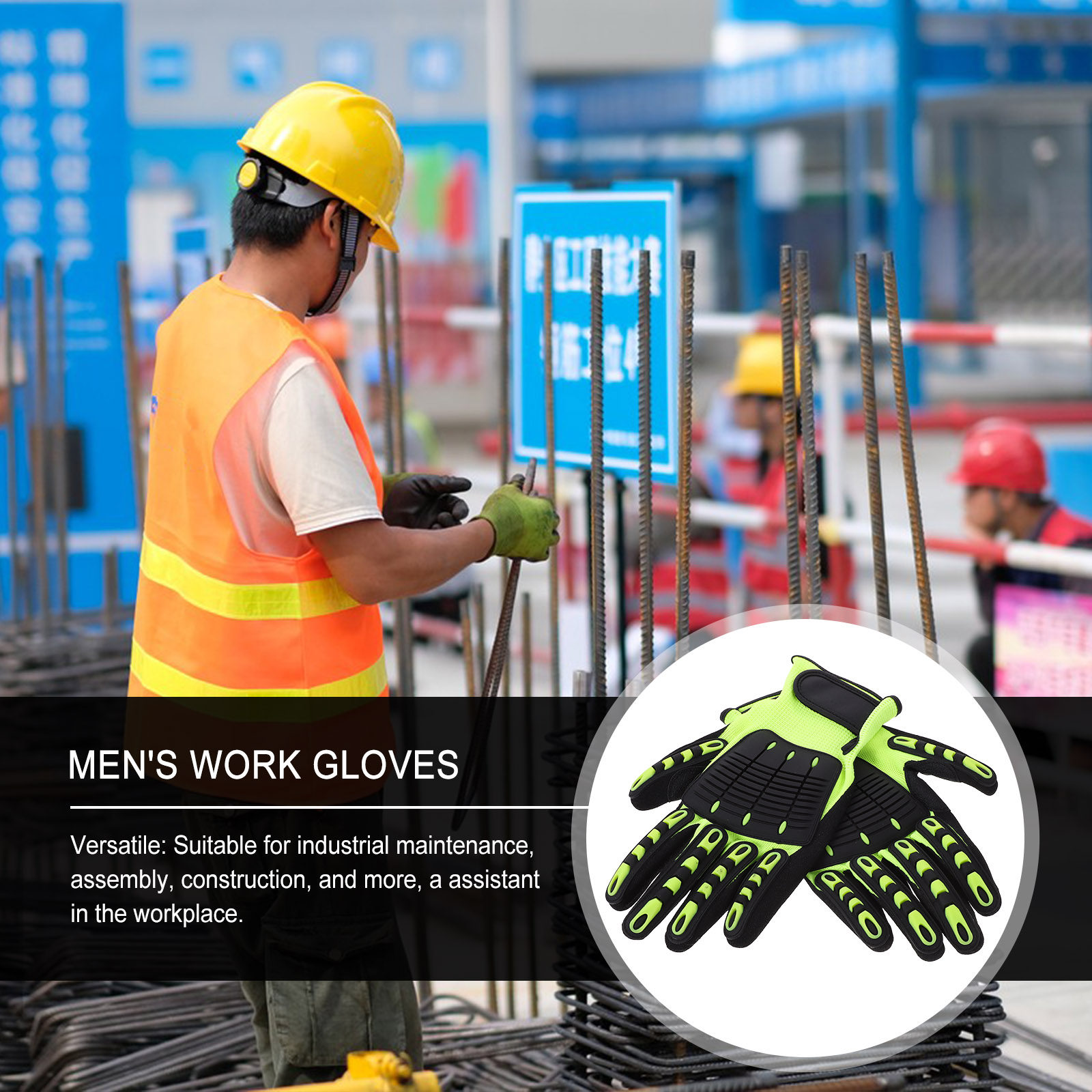 1Pair Heavy Duty Cut Resistant - Work Glove Impact ulasan dan harga