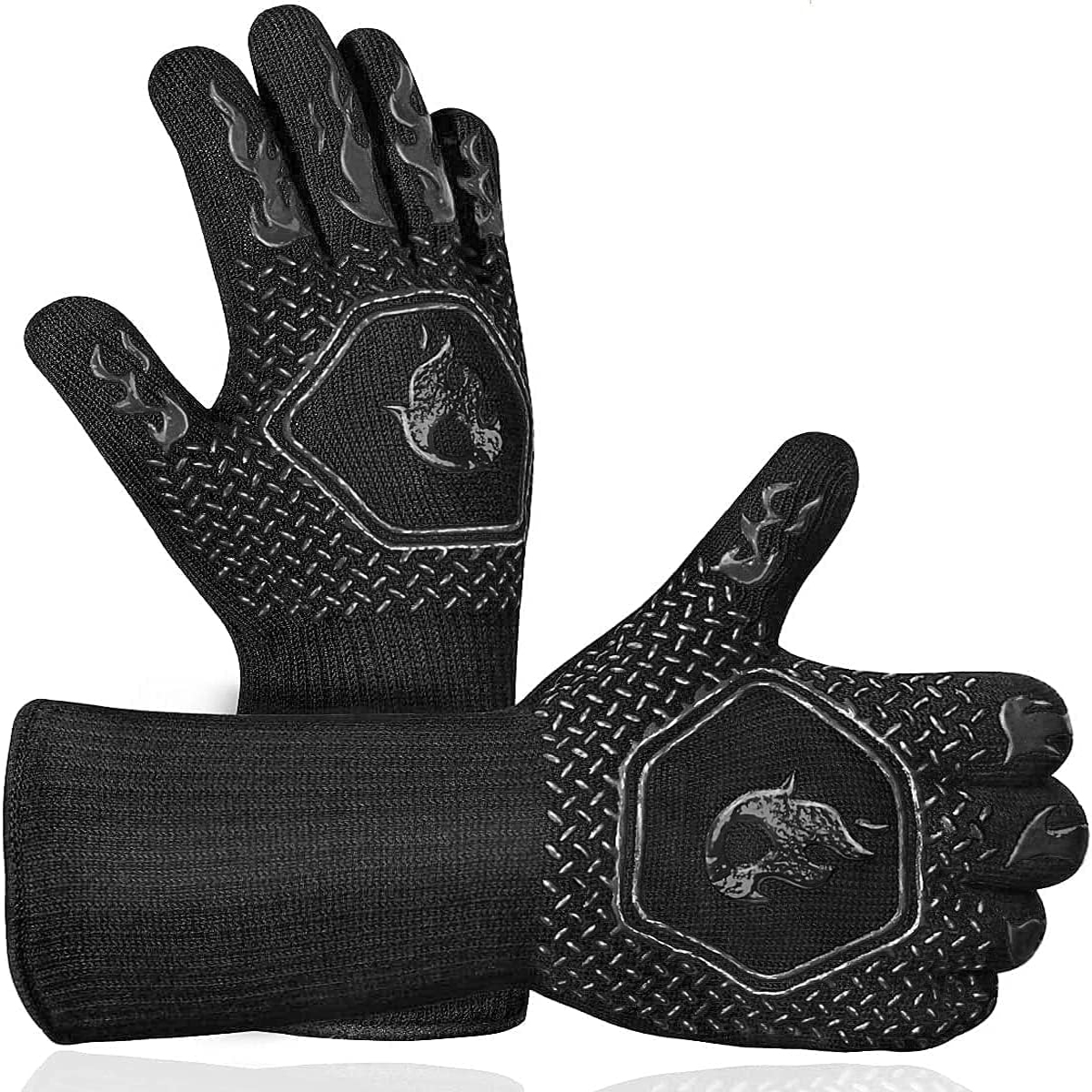 BBQ Grill Gloves High Temp Res - Oven Mitt Silicone ulasan dan harga