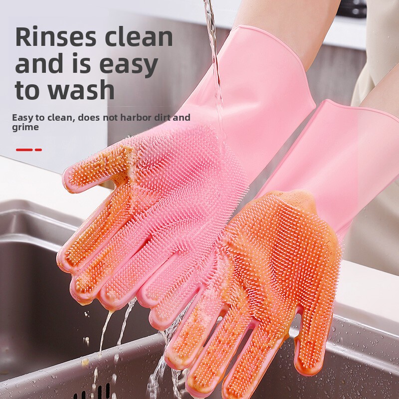 Silicone dishwashing gloves, m - Dish Glove Rubber ulasan dan harga