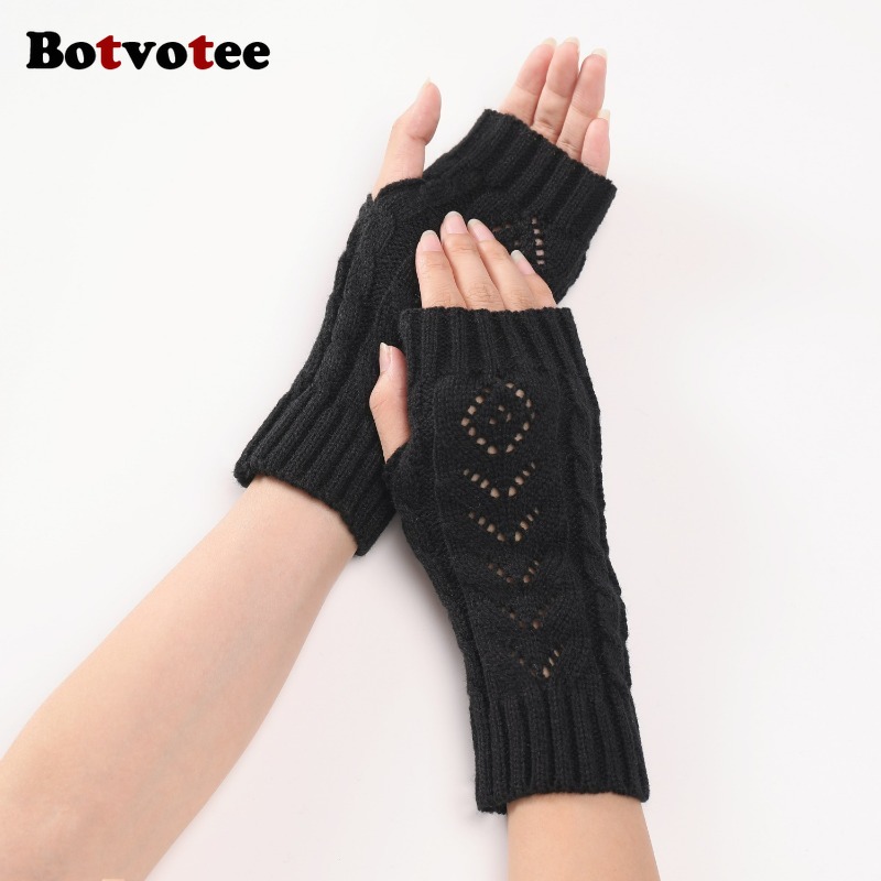 Botvotee Y2k Accessories Free  - Fingerless Glove Knit ulasan dan harga