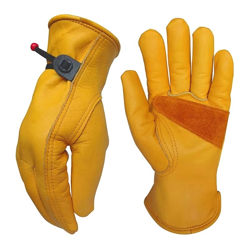 1 Pair Cowhide Heavy Duty Secu - Leather Driving Glove ulasan dan harga