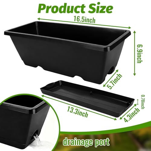 7 Black 17-Inch Rectangular Pl - Gardening Glove Waterproof ulasan dan harga