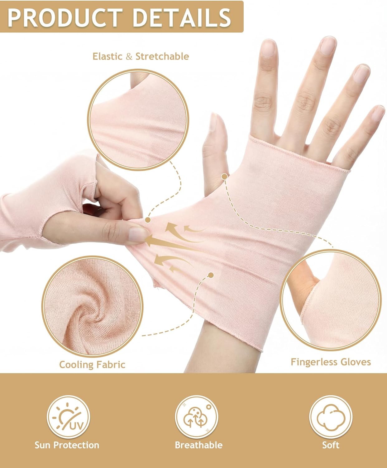 1 pair of sun protection glove - Fingerless Glove Knit ulasan dan harga