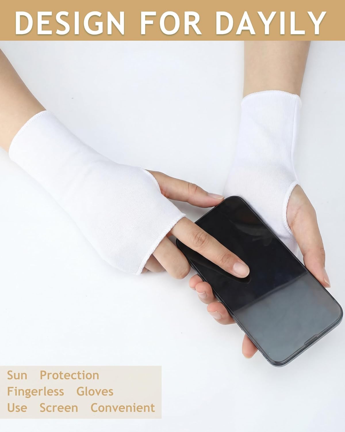 1 pair of sun protection glove - Fingerless Glove Knit ulasan dan harga