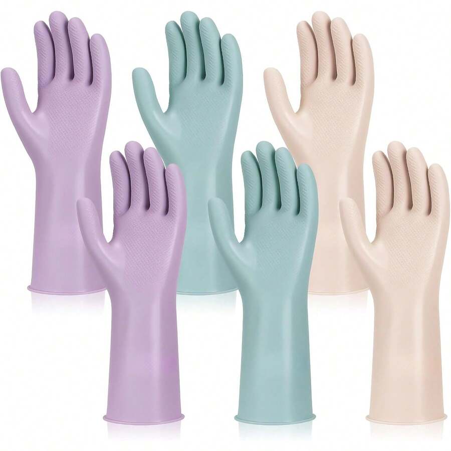 6 Pairs Rubber Cleaning Gloves - Rubber Glove Cleaning ulasan dan harga