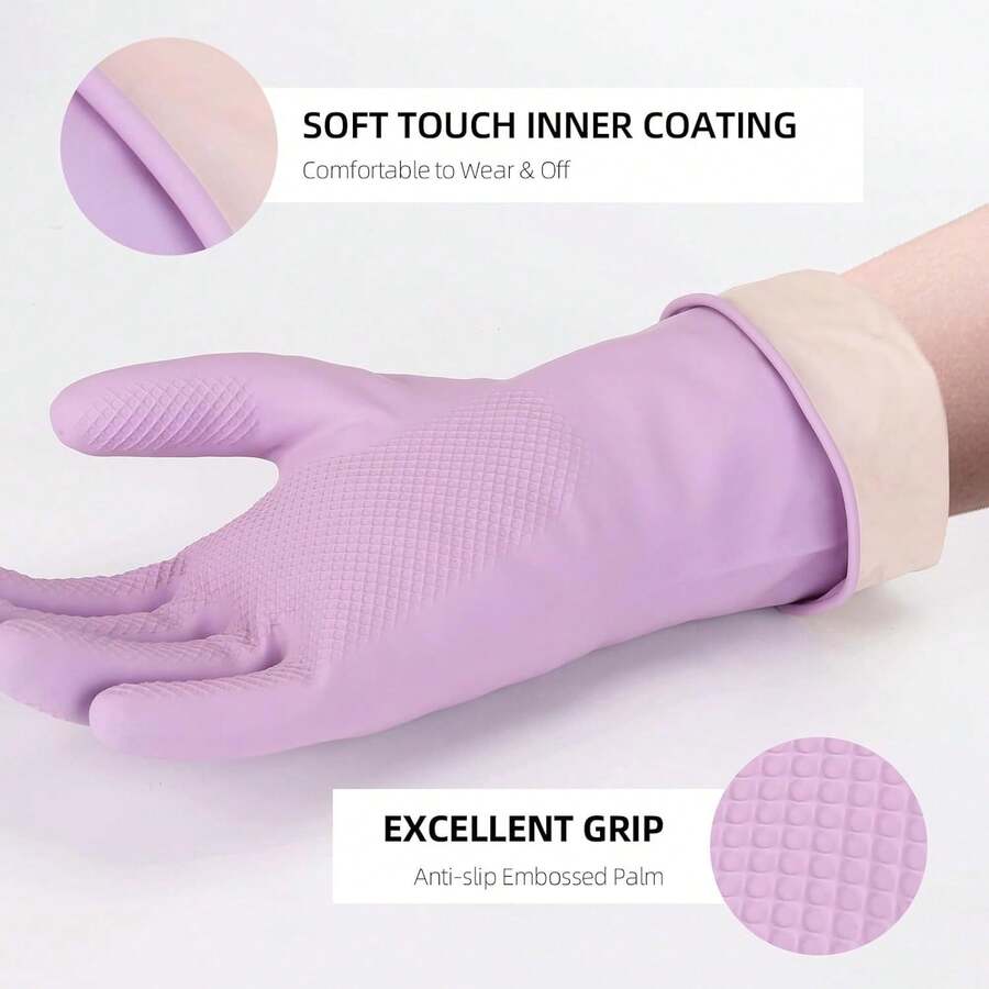 6 Pairs Rubber Cleaning Gloves - Rubber Glove Cleaning ulasan dan harga