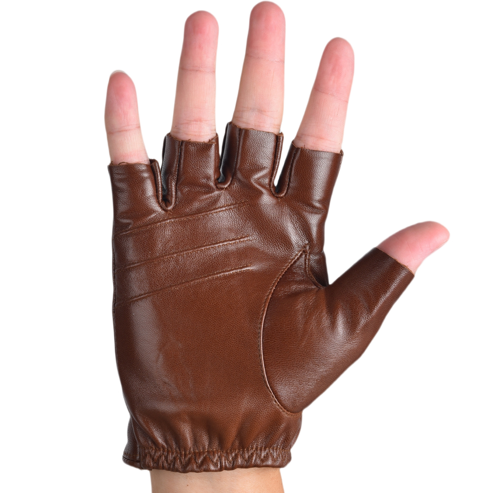 Mens Fingerless Half Finger Le - Leather Driving Glove ulasan dan harga