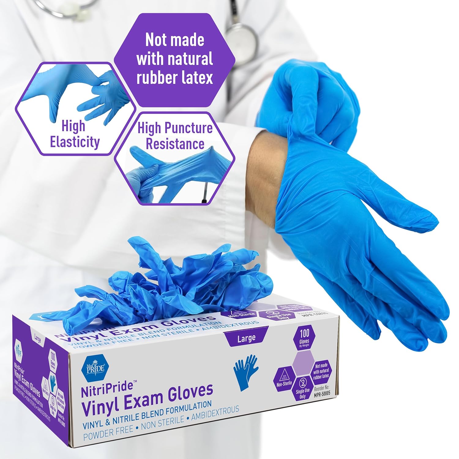 Nitrile/Vinyl Blend Exam Glove - Exam Glove Nitrile ulasan dan harga