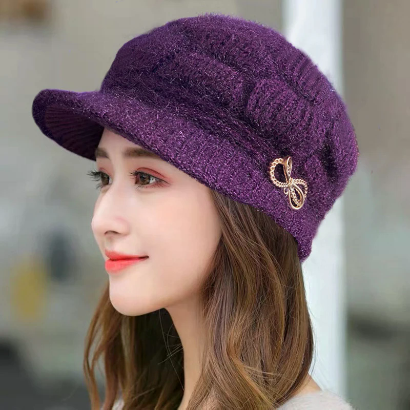 Winter Warm Hat Knitted Hat Ca - Wool Glove Lined ulasan dan harga