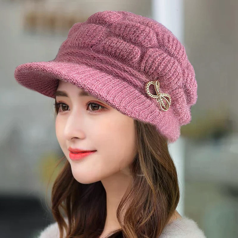 Winter Warm Hat Knitted Hat Ca - Wool Glove Lined ulasan dan harga