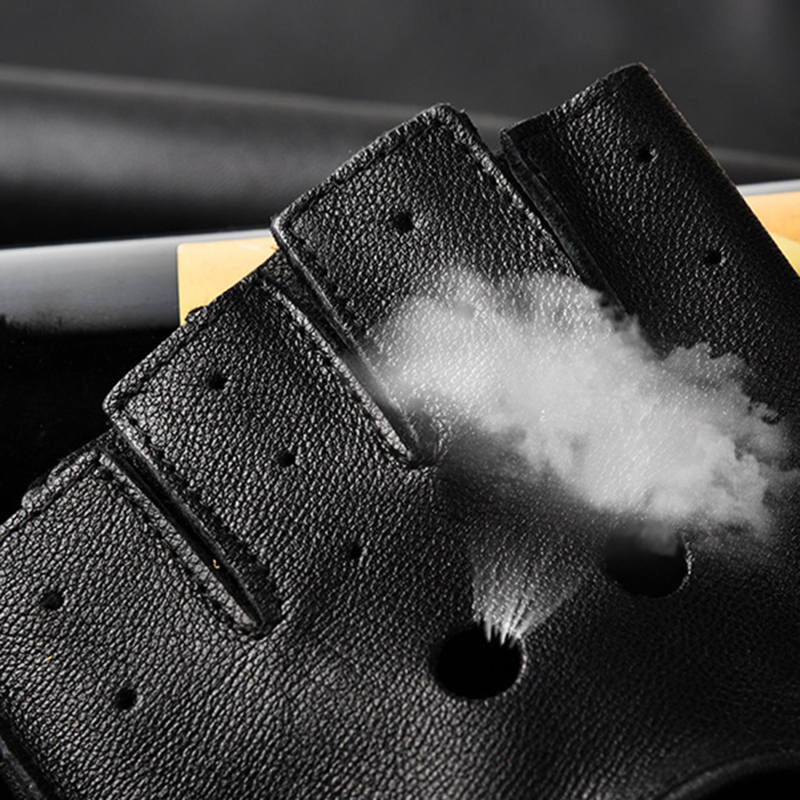 Leather Gloves Men's Half Fing - Leather Driving Glove ulasan dan harga