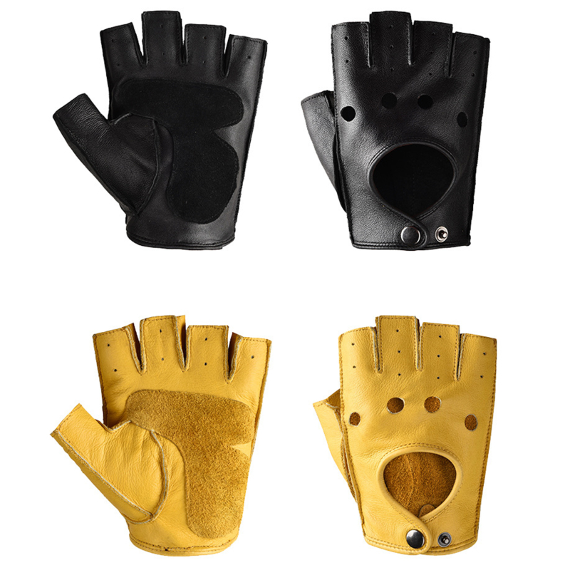 Leather Gloves Men's Half Fing - Leather Driving Glove ulasan dan harga
