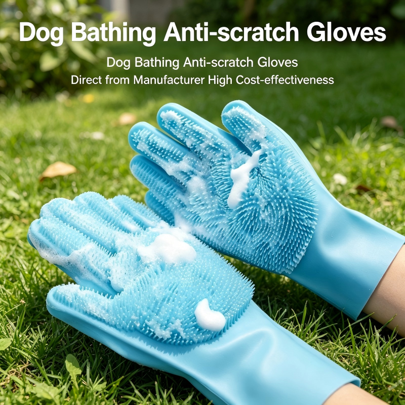 Silicone Pet Bathing Glove, Mu - Rubber Glove Cleaning ulasan dan harga
