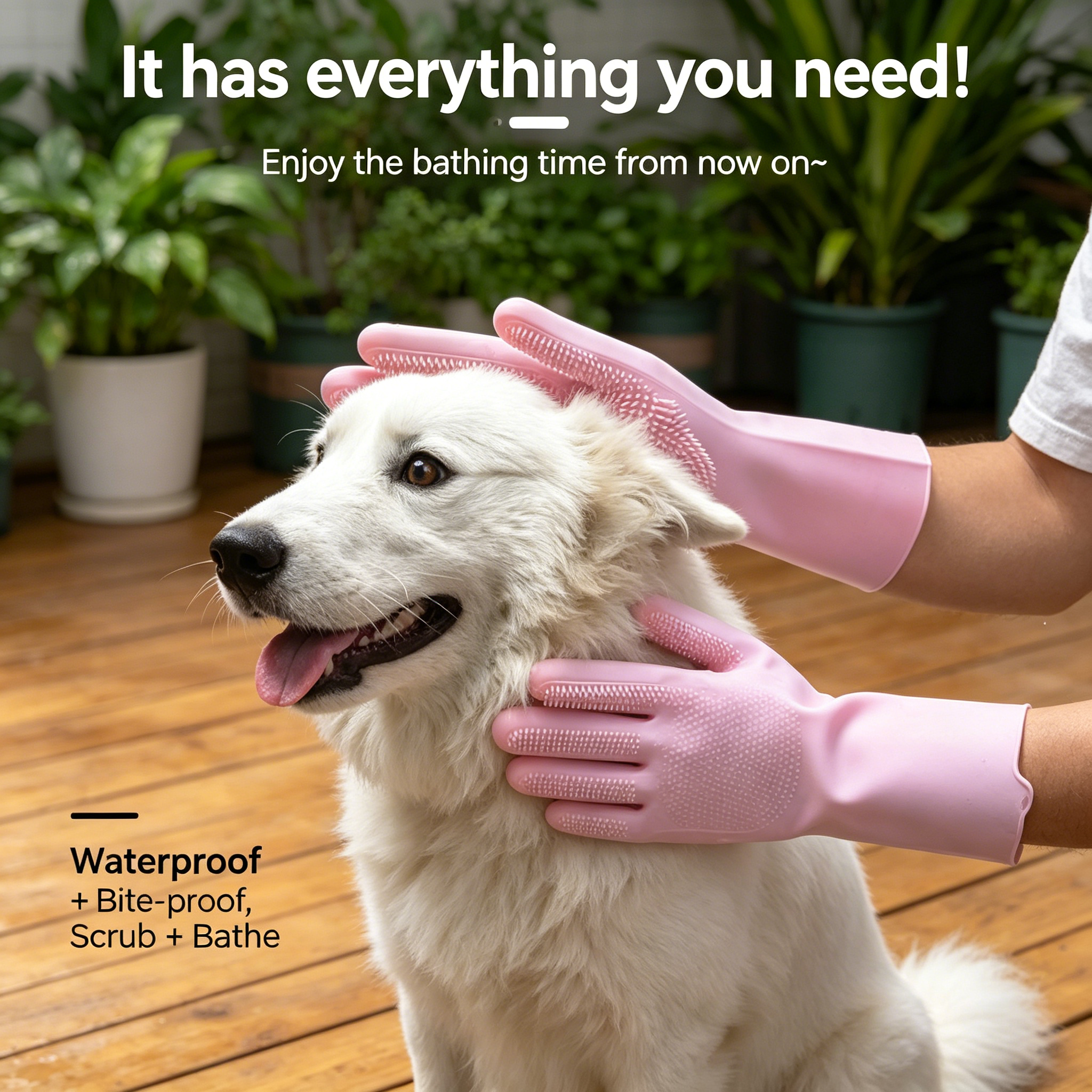 Silicone Pet Bathing Glove, Mu - Rubber Glove Cleaning ulasan dan harga