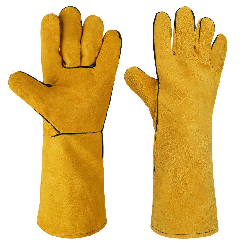 1 Pair 40Cm Welding Leather Gl - Heat Resistant Glove ulasan dan harga