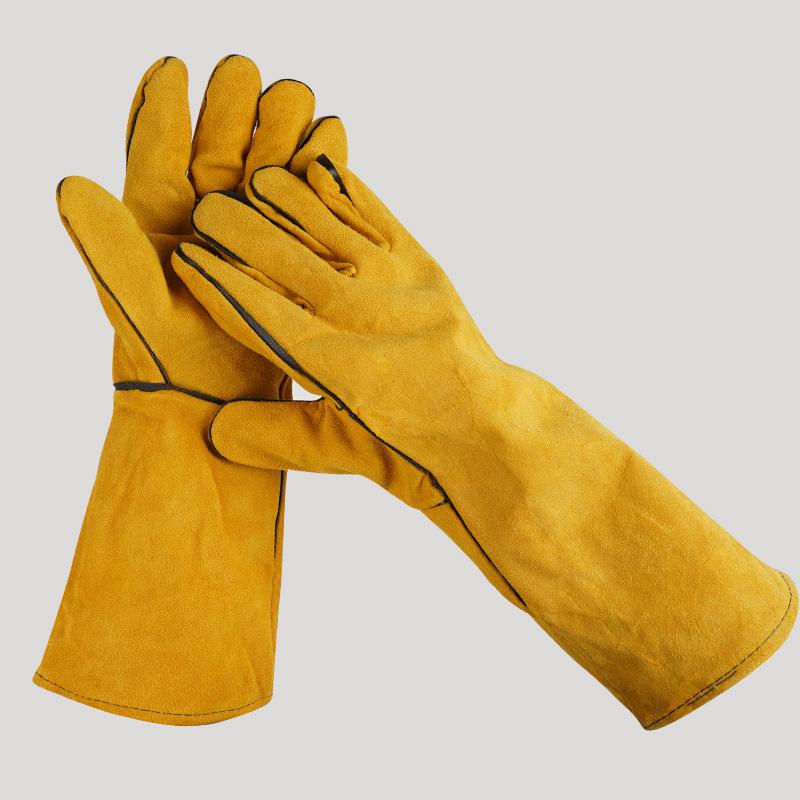 1 Pair 40Cm Welding Leather Gl - Heat Resistant Glove ulasan dan harga