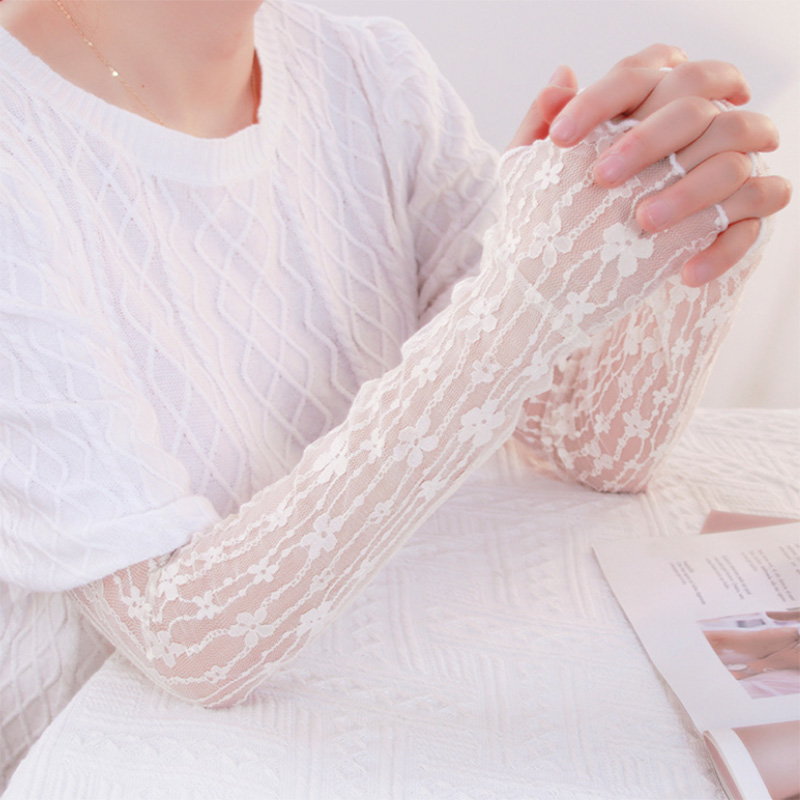 Summer Mesh Flower Lace Finger - Fingerless Glove Knit ulasan dan harga