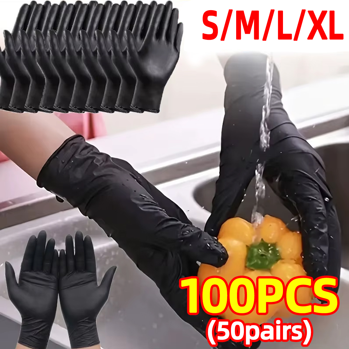 Heavy-Duty Black Disposable Ni - Nitrile Mechanic Glove ulasan dan harga