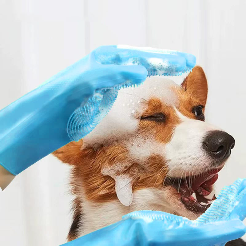 Pet Bathing & Massage Silicone - Rubber Glove Cleaning ulasan dan harga