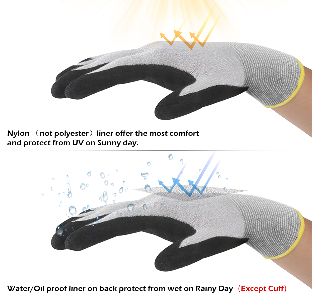 1pc Quick Water Repellent Nylo - Nitrile Mechanic Glove ulasan dan harga