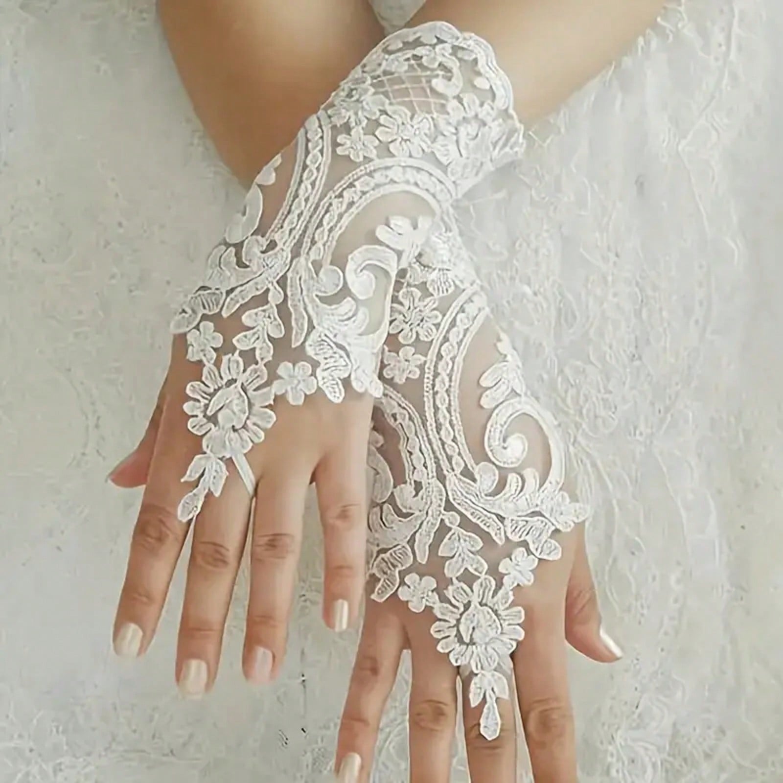 Women's Elegant Gothic Lace Gl - Fingerless Glove Knit ulasan dan harga