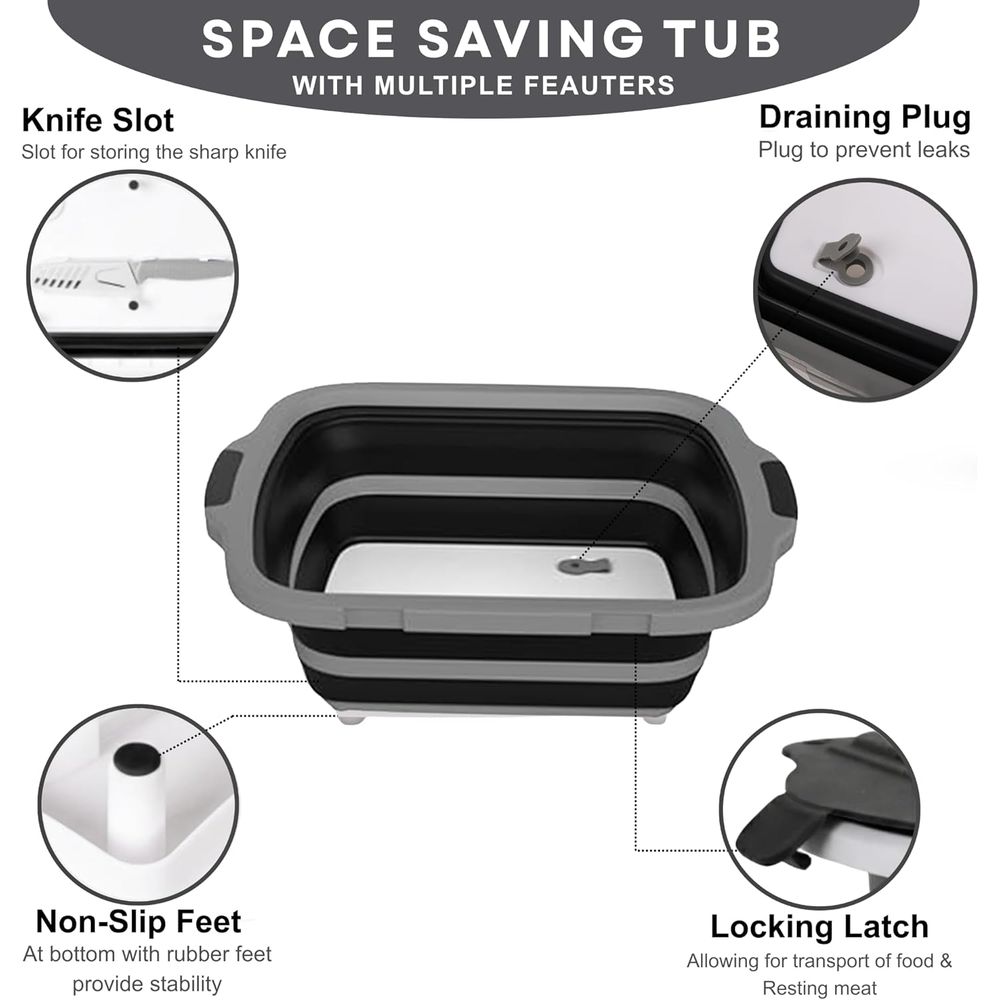 Portable 8L BBQ Prep Tub with  - Heat Resistant Glove ulasan dan harga