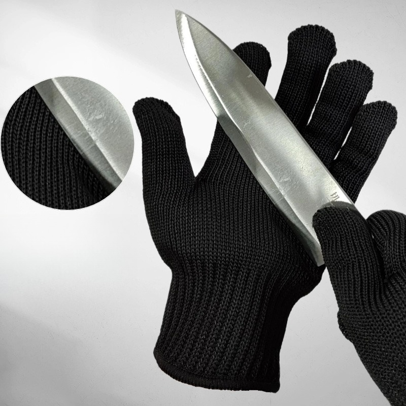 1 Pair Black Steel Wire Metal  - Cut Resistant Glove ulasan dan harga